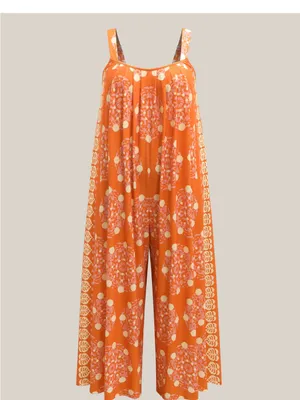BloomChic Orange & Pink Floral Maxi Jumpsuit thumbnail 3
