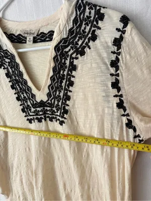 Lucky Brand Long Sleeve Blouse Women’s Size M Embroidered V-Neck(A653) thumbnail 5