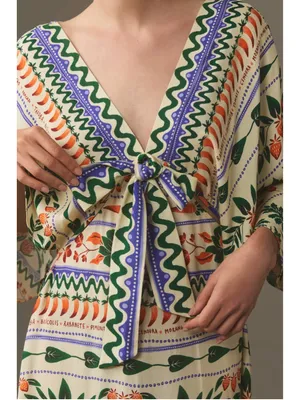 Farm Rio V-Neck Kaftan Maxi Dress Size S NWT thumbnail 3