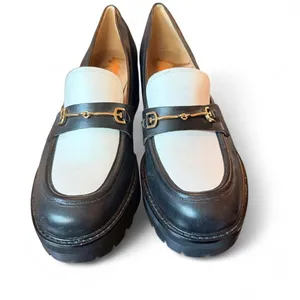 Sam Edelman Black White Leather Horsebit Lug Sole Loafers Women’s 8 EU 38 thumbnail 5