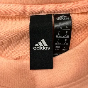 Adidas Womens Peach Coral Embroidered Logo Crewneck Sweatshirt Raglan Large thumbnail 9