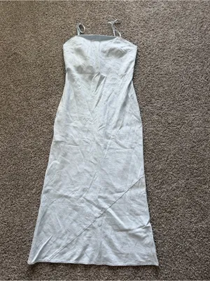 Anthropologie Strapless White Maxi Dress - Minimalist Summer Slip SZ Medium thumbnail 6