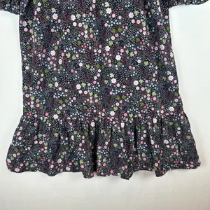 Celina Moon Floral Smocked Mock Neck Puff Sleeve Babydoll Mini Dress Medium thumbnail 5