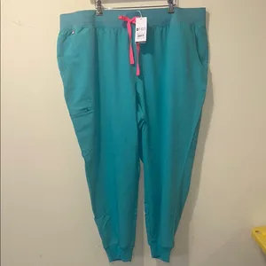 Women New Figs High Waisted Zamora Yoga Jogger Scrub Pant Surgical Green 5XLR thumbnail 2
