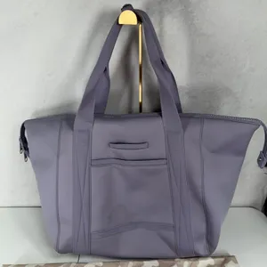 Dagne Dover Lg Landon Carryall Lavender Neoprene Travel Tote Gym Weekender Bag thumbnail 9