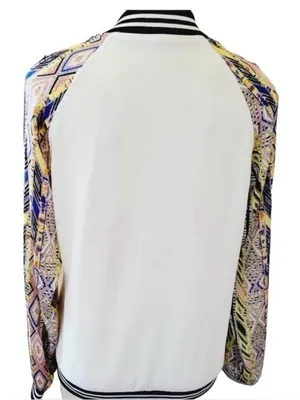Gimmicks by BKE Embroidered Geometric Pattern Sleeve Bomber Jacket L thumbnail 4