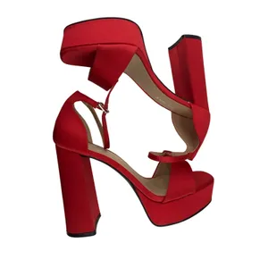 Madden Girl Omega Fashion Heel Red Satin Womens 6 thumbnail 6