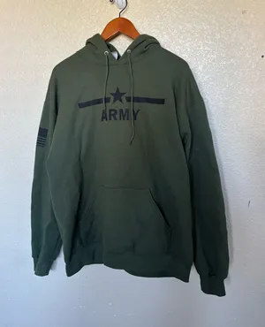 Jerzees Green Army Hoodie thumbnail 1