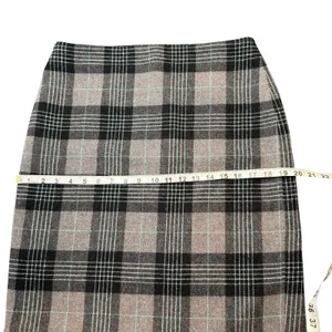 Talbots Grey Black Teal Plaid Pencil Skirt Lined Size 8 Knee Length Professional thumbnail 8