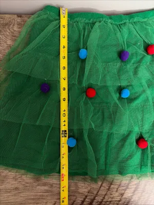 Planet Gold New! Green Tulle Skirt with Colorful light up Pom Poms size S thumbnail 10
