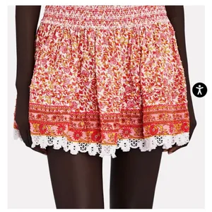 Poupette St Barth Galia Smocked Mini Skirt Size XS Pink Mistral Floral Boho thumbnail 3