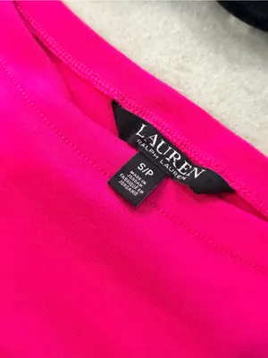 NWOT LRL Lauren Ralph Lauren Size S Pink Boat Neck Cuffed Sleeve Top Cotton thumbnail 8