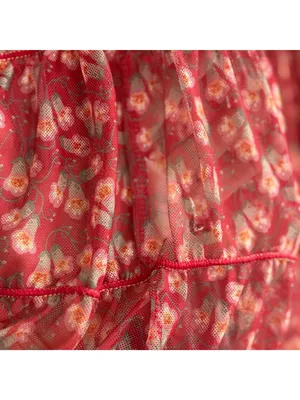 Max Studio Red Floral Tiered Maxi Stretch Dress Sleeveless Stretchy Boho thumbnail 7