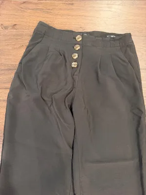 LOFT Green High Waist Wide Leg Sailor Pants Button Front Size 2P - C61-126 thumbnail 2