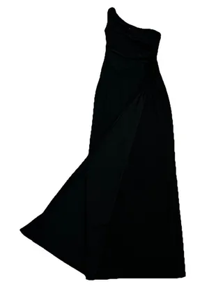 Ralph Lauren Evening Dress 2 Maxi One‎ Shoulder Faux Wrap Ruching thumbnail 1