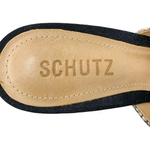 Schutz Heliconia Iridescent Snake Embossed Leather Crystal Trim Mule Heels 7.5 thumbnail 6