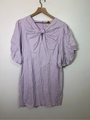 Farm Rio Lilac Short Sleeve Knotted Mini Dress thumbnail 2