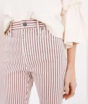 Madewell The High-Rise Slim Boyjean in Luca Stripe Size 25 Pre-owned thumbnail 1