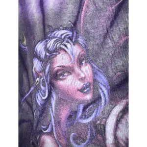 Vintage Y2K Fairies by Trick Dark Fairy Goth Emo Mall Goth Tie Dye T Shirt Large thumbnail 6