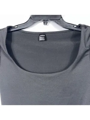 SHEIN Black Scoop Neck Fitted Top Size Small thumbnail 2