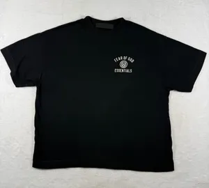 Fear of God Essentials University Crest Black Cotton T-Shirt Size 10 thumbnail 1