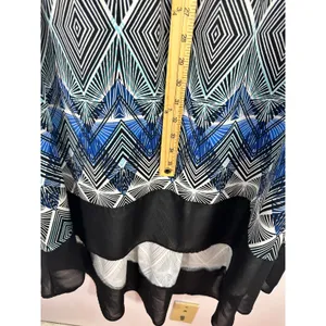 Notations Sleeveless Maxi Dress Womens Plus 1X Blue Geometric Hi Low Boho Resort thumbnail 4