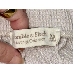 Abercrombie & Fitch Lounge Collection White Waffle Knit Jogger Sweatpants Sz XS thumbnail 4