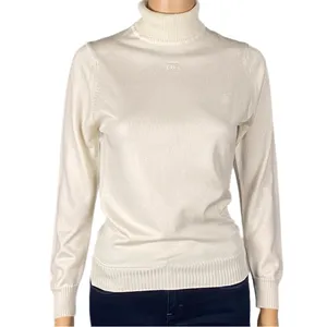 GIVENCHY Sport Vintage 70s Ivory GG Logo Turtleneck Sweater Zipper FLAW Small? thumbnail 2