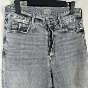 Mother Button Fly Dazzler Ankle Jeans Womens 26 Shadows In The Grass Gray Heart thumbnail 3