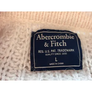 Abercrombie & Fitch Womens Sweater L Cream Pointelle Knit Wool Alpaca Boho Cozy thumbnail 6