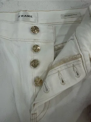 Frame Denim White Mid-Rise Denim Shorts thumbnail 8