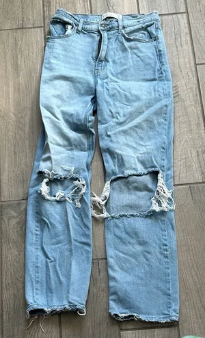 Abercrombie & Fitch Light Blue 90s straight ultra High Rise Jeans thumbnail 1