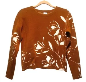 Jour sweater‎ floral white and yellow sz xs thumbnail 1