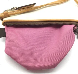 COACH white canvas w/brown trim wristlet thumbnail 8