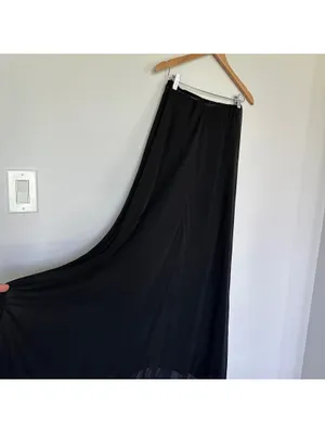 Victoria's Secret Black Strapless Maxi Hi Low Sheer Cover up Dress Size Small thumbnail 8