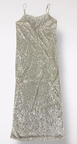 Neiman Marcus Endless Rose NWT All over Sequined Scoop Back Midi‎ Dress Size XS thumbnail 1