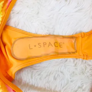 L*SPACE Tommy Rainbow Stripe‎ String Bikini Bottom Cheeky Orange Size Medium New thumbnail 7