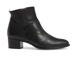 Paul Green Nelly Black Leather Low Block Heel Ankle Boot thumbnail 1