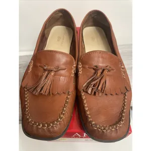 Anne Klein Graceanns Iflex‎ tobacco leather 9 1/2 M women's slip on tassels thumbnail 5