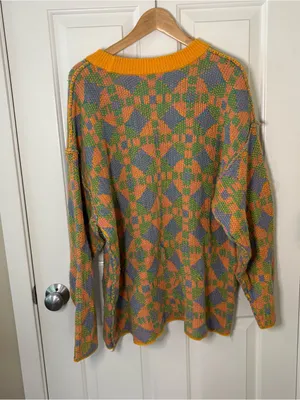 Free People Beach Color block Knitted Bohochic Colorful Sweater Coastal Cowgirl thumbnail 8
