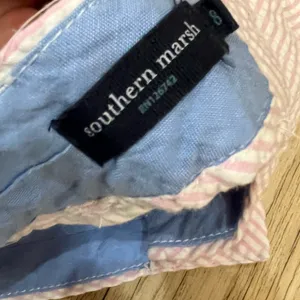 The Brighton Seersucker Chino Short in Pink Stripe by Southern Marsh s… thumbnail 6