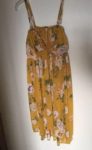 Free People Yellow floral Flowy sundress thumbnail 1