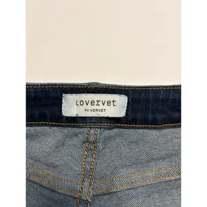 Lovervet by Vervet Wide Leg Jeans Womens 25/1 Dark Wash Raw Hem High Rise LV1353 thumbnail 4