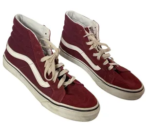Vans Off the Wall Burgundy High Top Suede Skate Sneakers women’s size 8 thumbnail 1