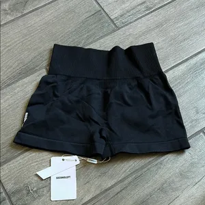 Black Bike Shorts with Elastic Waistband thumbnail 5