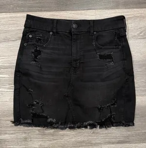 American Eagle Womens Next Level Stretch Curvy Hi-Rise Black Mini Skirt SIze 12 thumbnail 1