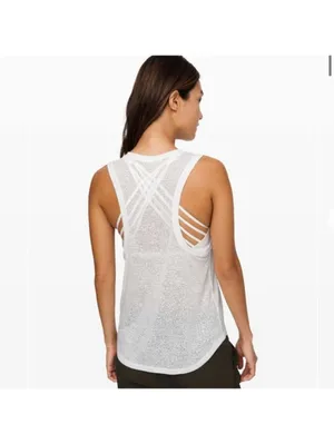 Lululemon Womens Tall Tank White Size 6 Women's Activewear Workout Exercise Run thumbnail 2