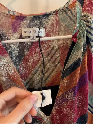 WILLA STORY erin dress multi color shimmer‎ size small thumbnail 5