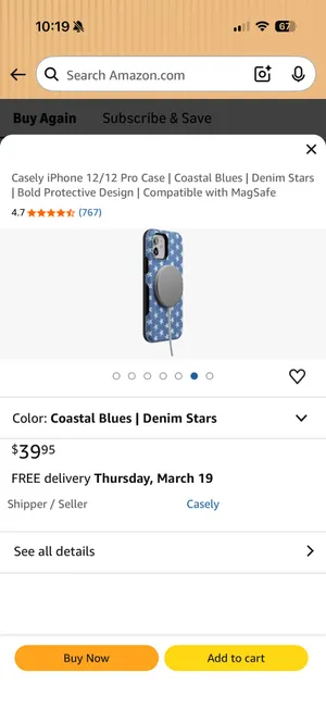 Grateful Dead Casely iPhone Case Denim Stars 12 Pro thumbnail 3