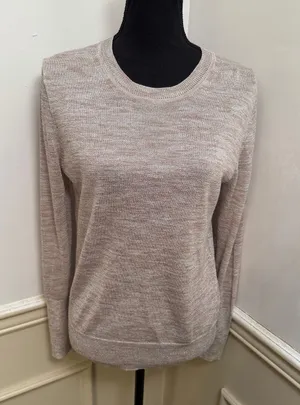 J.Crew Metallic Shimmer Fine Knit Crewneck Pullover Sweater Holiday Sparkle thumbnail 1